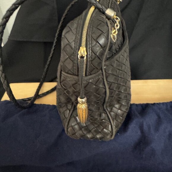 Bottega Veneta Classic black double shoulder strap woven leather bag - Picture 4 of 5